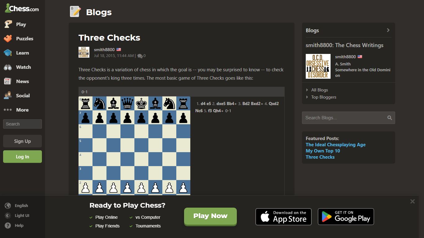 Three Checks - Chess.com