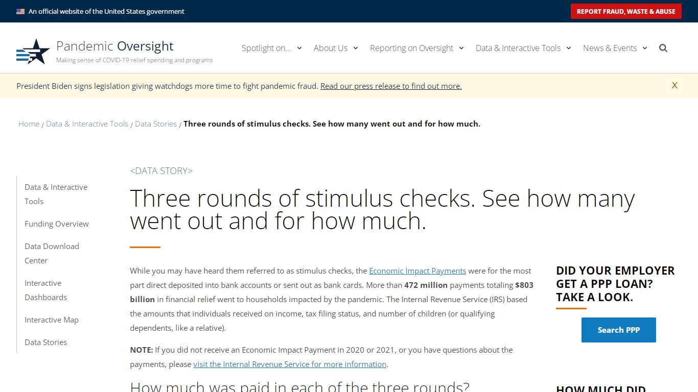 Three rounds of stimulus checks. See how many went out and for how much ...